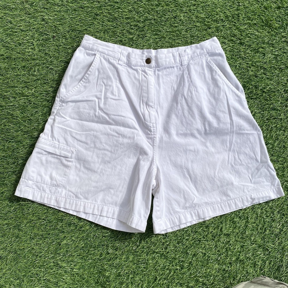 Orvis Shorts Womens 12 White Cargo 100%‎ Cotton Outdoor Casual Summer Pockets